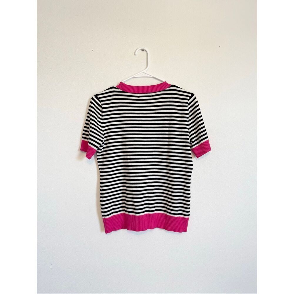 Karl Lagerfeld Paris Striped Logo Top - Picture 2 of 4